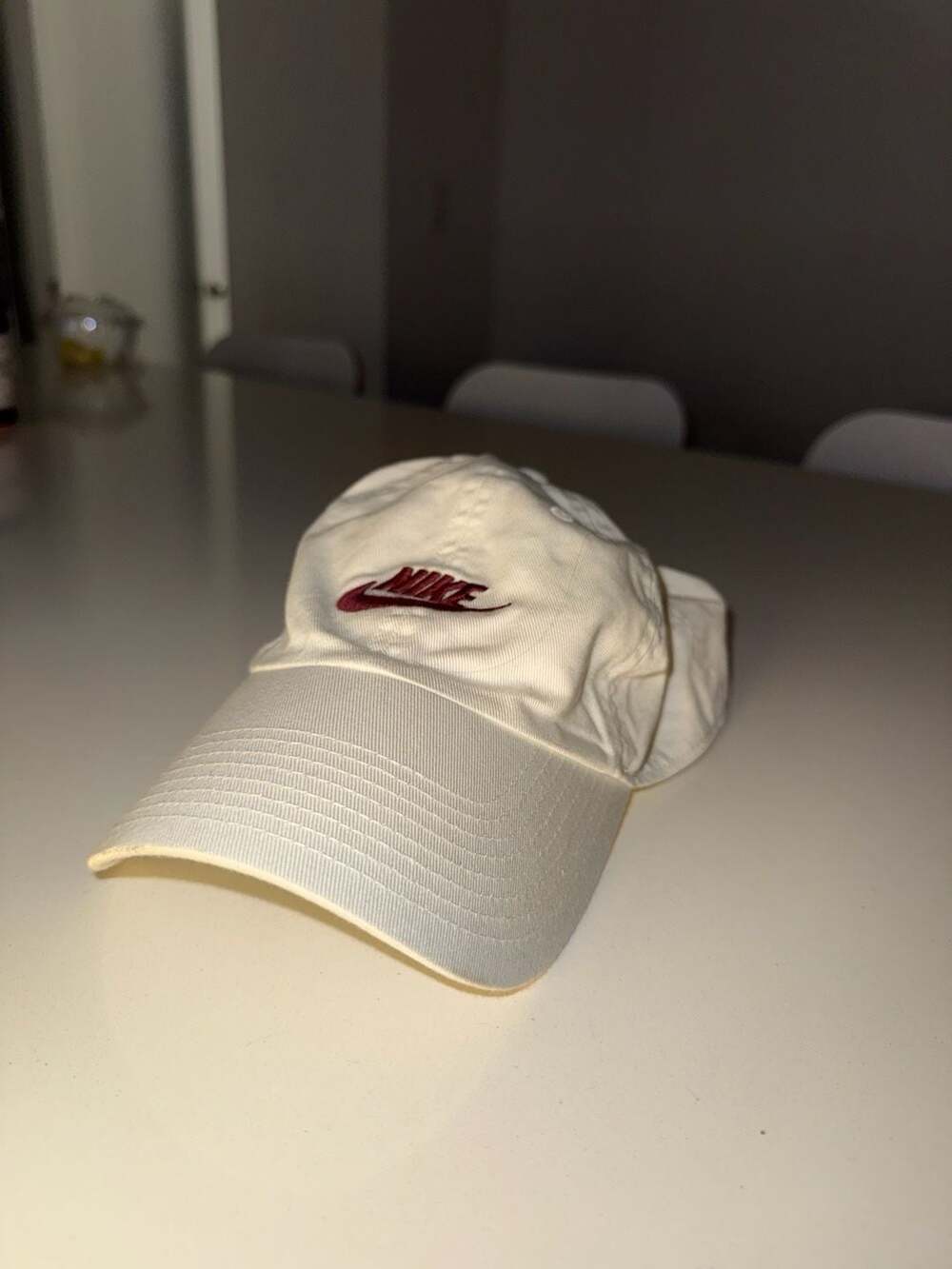 Nike Sportswear Club Cap Unstructured Hat Sail/Burgundy Size S/M
